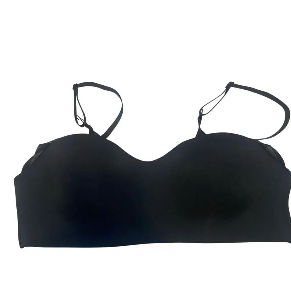 MaidenForm XL bra see through top portion black thin straps